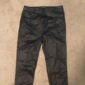 Black faux leather Shein pants